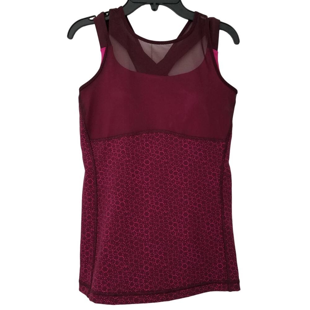 Lululemon Womens Tank Top - Burgundy/Hot Pink Sz 6-EUC